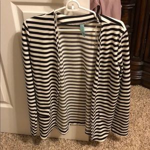 Black and white striped blazer